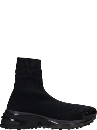 Givenchy Giv Log Sock Sneakers In Black Synthetic Fibers