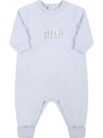 Givenchy Light Blue Babygrow For Baby Boy With Logo