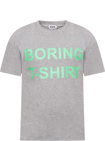 Natasha Zinko Grey T-shirt For Boy With Neon Green Print