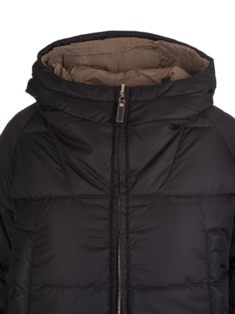 Max Mara Black And Mud Reversible Sportl Medium Down Jacket