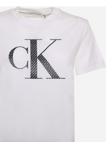 Calvin Klein Organic Cotton T-shirt With Ck Print Calvin Klein