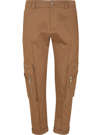 Les Hommes Cotton Twill Cargo Trousers