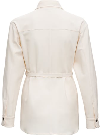 Antonelli Cloe Wool Blend Jacket In Ivory Color