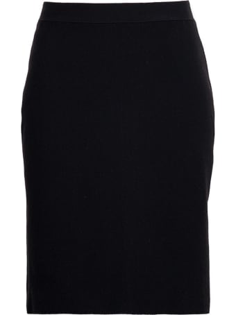 Bottega Veneta Black Wool Skirt With Back Flounce Detail
