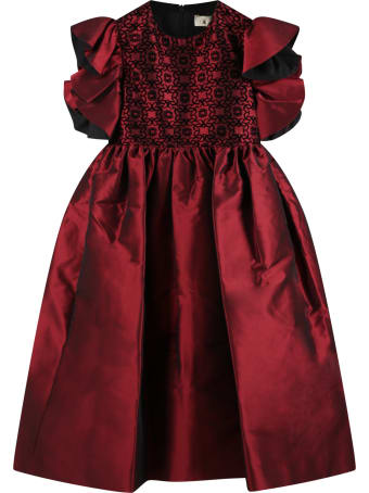 Elie Saab Red Dress For Girl With Logos