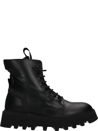 Bruno Bordese Pray Combat Boots In Black Leather