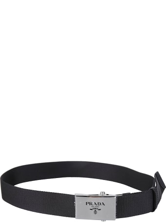 Prada Logo Stamp Buckled Belt