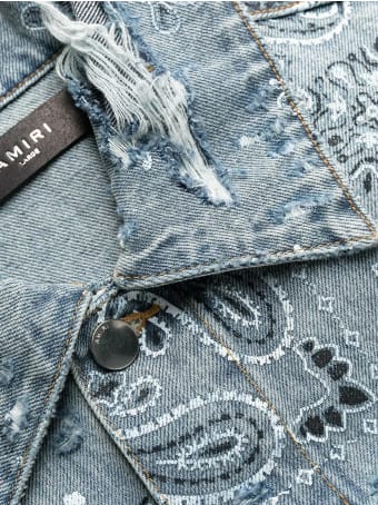 AMIRI Denim Screen Print Bandana