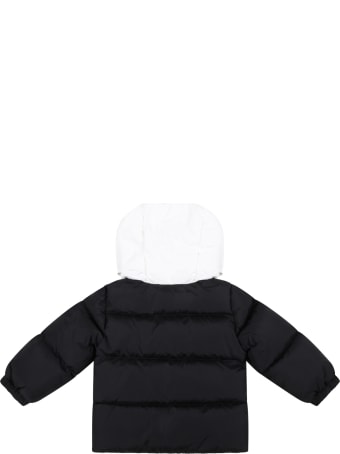 Moncler Black "araldo" Jacket For Baby Boy With Logo Patch
