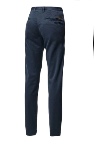 Incotex Red Blue Stretch Cotton Chino Trousers Incotex Red