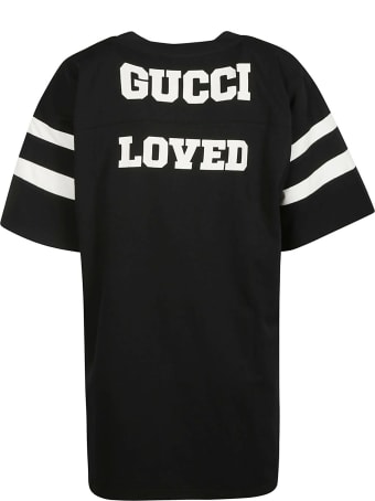 Gucci Stripe Detail Logo Oversize T-shirt