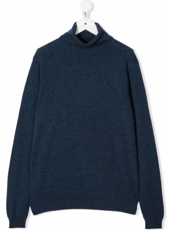 Il Gufo Blue High Neck Wool Sweater