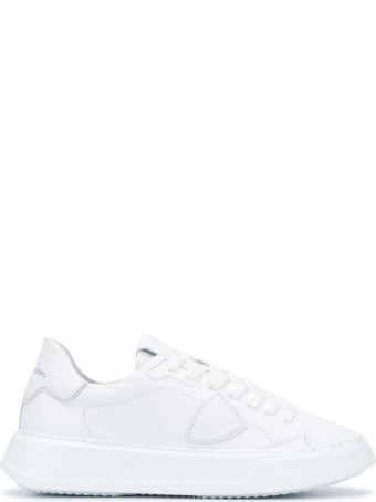 Philippe Model Temple Low Sneakers In White Leather