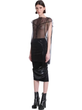 Rick Owens Lilies Skirt In Black Cotton