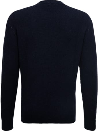 Roberto Collina Blue Crew Neck Wool Blend Sweater