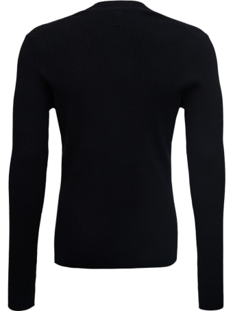 Bottega Veneta Black Long-sleeved Ribbed Wool Sweater