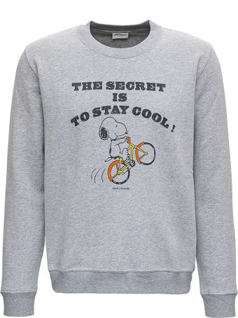 Saint Laurent Snoopy Grey Cotton Sweatshirt