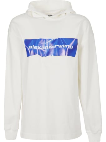 Alexander Wang Logo Print Long-sleeved Hoodie