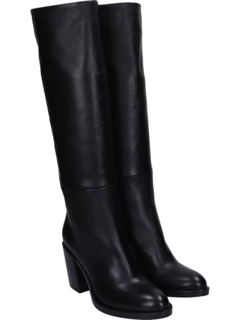 Strategia High Heels Boots In Black Leather
