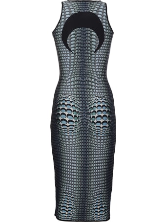 Marine Serre Moonfish Skin Jacquard Knit Tube Dress