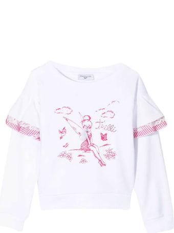 Monnalisa White Sweatshirt With Print