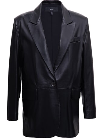 ARMA Single Breasted Blazer In Black Leather