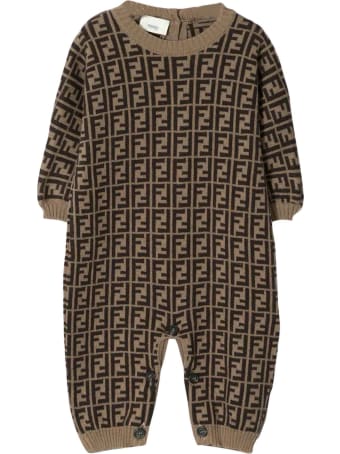 Fendi Brown Newborn Onesie