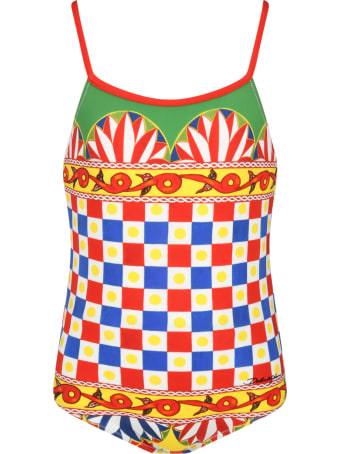 Dolce & Gabbana Multicolor Swimsuit For Girl