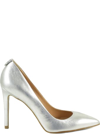 Patrizia Pepe Silver Laminated Leather Pumps