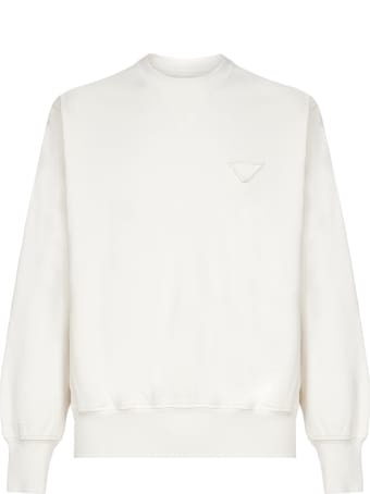 Prada Logo-patch Cotton Sweatshirt