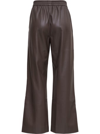 Nanushka Priya Vegan Leather Shirt With Plisse Collar