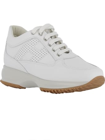 Hogan White Leather Interactive Sneakers