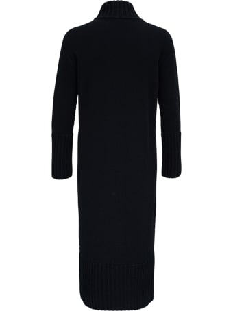 Antonelli Penguin Long Black Wool And Silk Dress