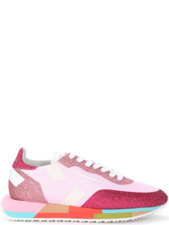 GHOUD Starlight Mesh And Pink And Fuchsia Glitter Sneaker