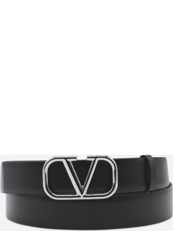 Valentino Garavani Vlogo Leather Belt