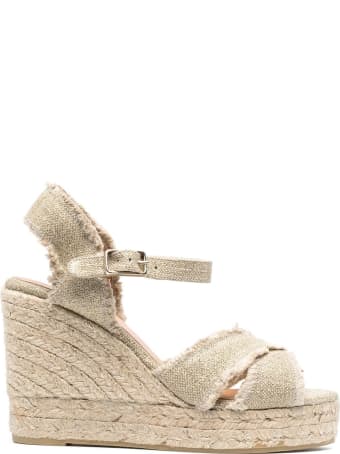 Castañer Beige Canvas Wedge Sandals