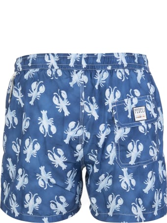 Fedeli Blue And Light Blue Lobster Madeira Man Swimsuit