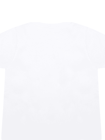 Moncler White T-shirt For Babygirl With Logo