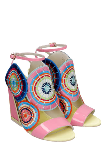 Kat Maconie Frida Sandals In Rose-pink Leather