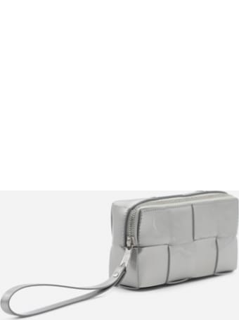 Bottega Veneta Cassette Pouch In Leather With All-over Woven Pattern
