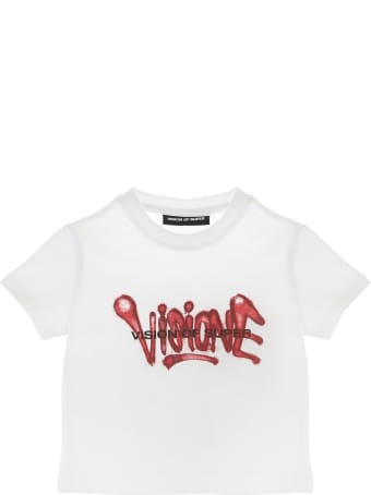 Vision of Super Unisex Kid White And Red "visione" T-shirt