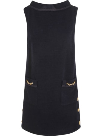 Gucci Rear Zip Embellished Sleeveless Dress