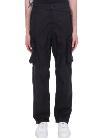 Stone Island Pants In Black Cotton