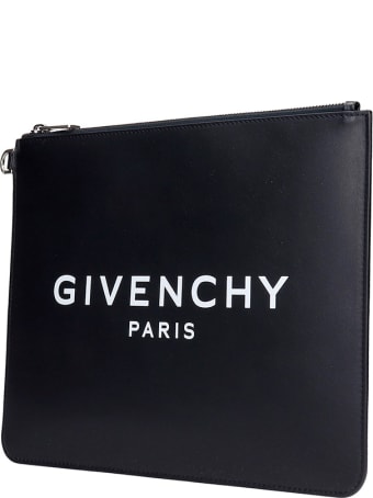 Givenchy Large Zipped Clutch In Black Leather
