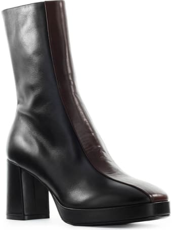 Strategia Black Burgundy Ankle Boot