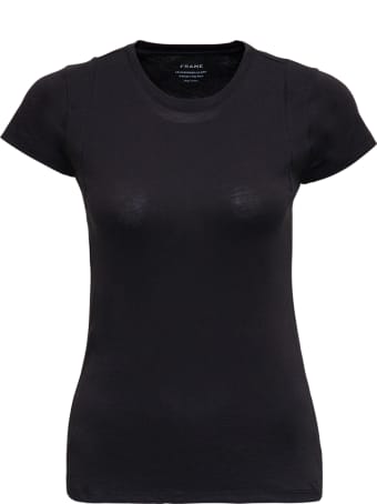 Frame Le Mid Muscle Black Cotton T-shirt