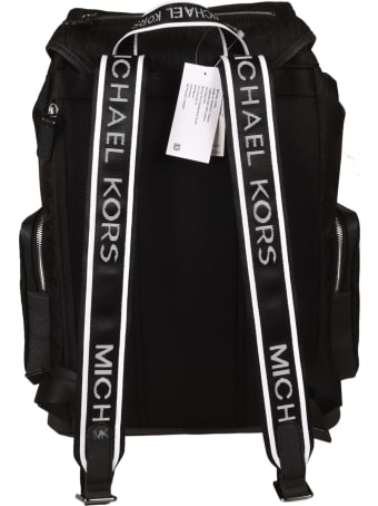 Michael Kors Logo Stripe Buckled Backpack