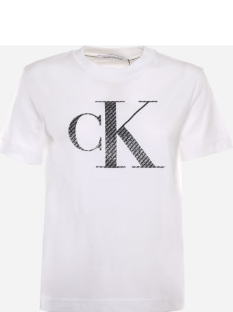 Calvin Klein Organic Cotton T-shirt With Ck Print Calvin Klein