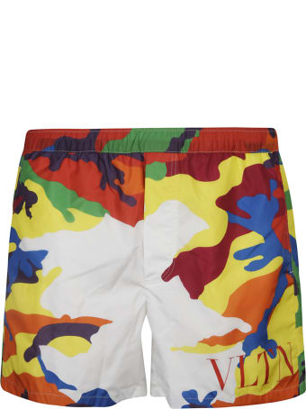 Valentino Vltn Logo Camouflage Shorts