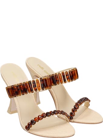 Cult Gaia Ash Sandals In Beige Leather